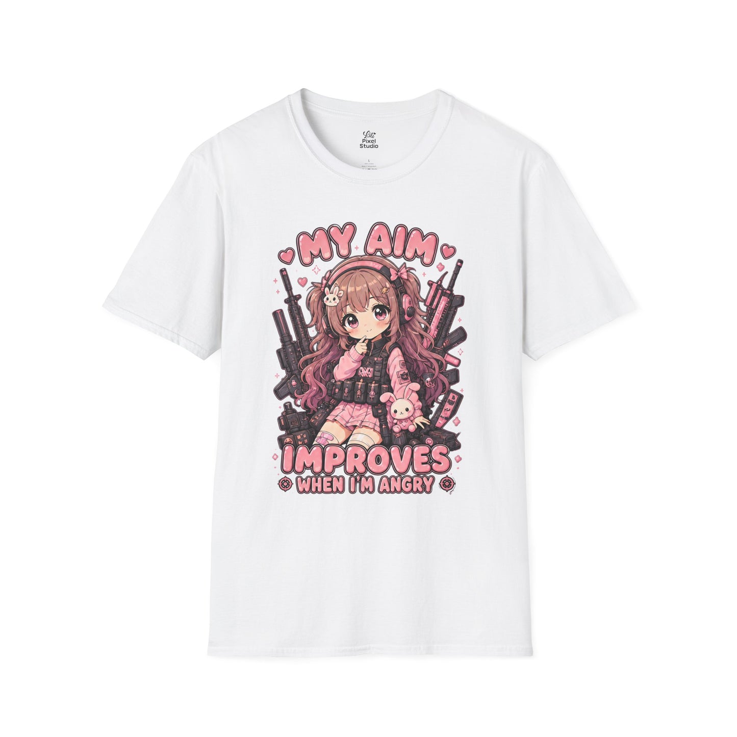 My Aim Improves When Im Angry Womens Shirt, Cute Anime Gamer Tee, FPS Gaming Shirt, Kawaii Gamer Girl Gift