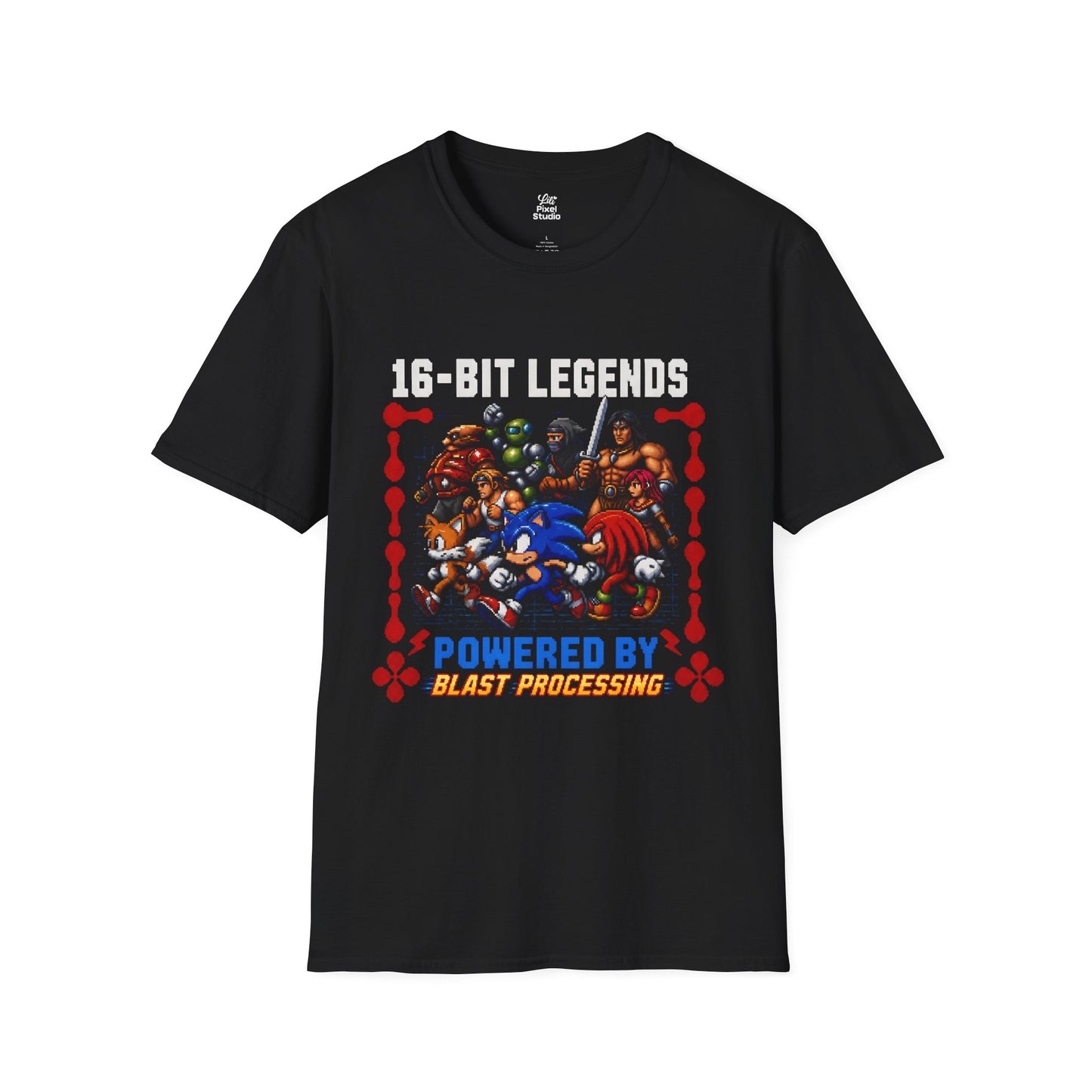 16 Bit Legends Unisex Shirt, Retro Gamer Tee, Pixel Art Gaming T-Shirt, Blast Processing Nostalgia Gift for Gamers