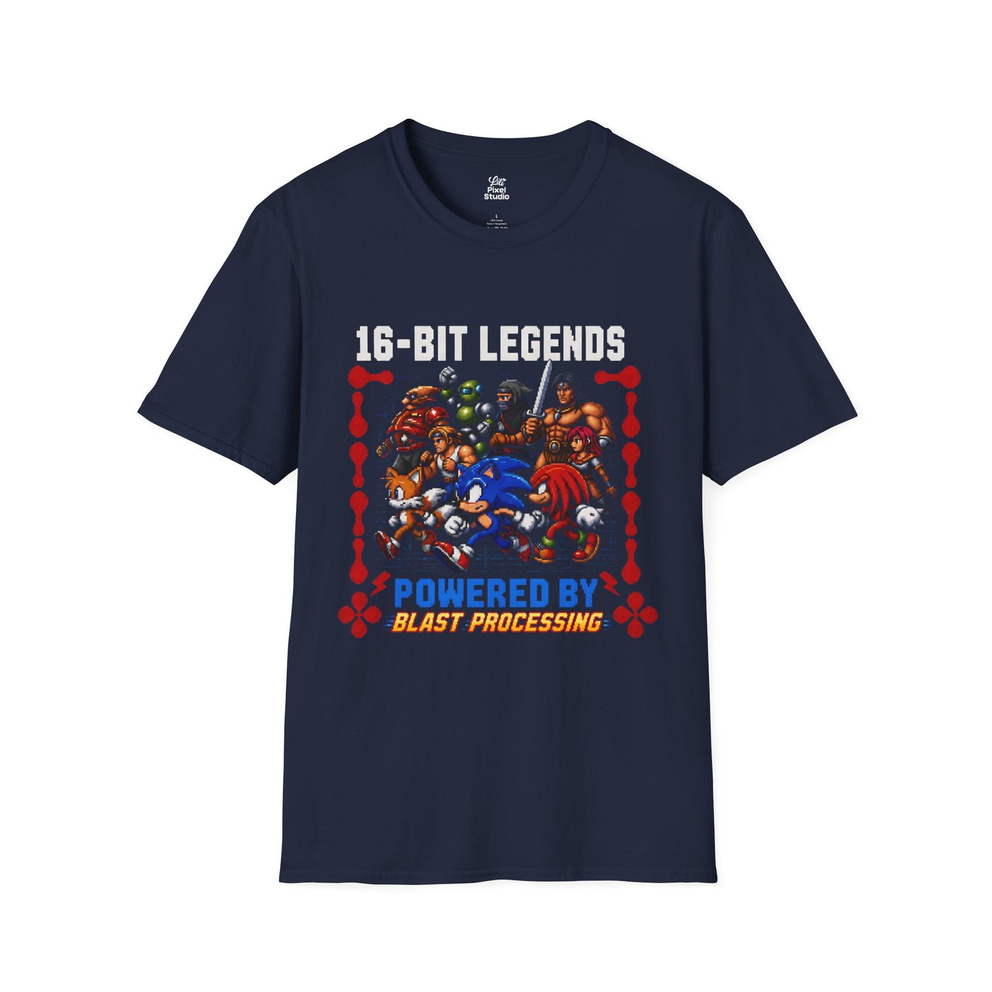 16 Bit Legends Unisex Shirt, Retro Gamer Tee, Pixel Art Gaming T-Shirt, Blast Processing Nostalgia Gift for Gamers