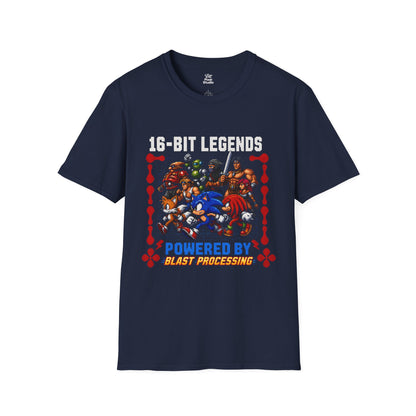 16 Bit Legends Unisex Shirt, Retro Gamer Tee, Pixel Art Gaming T-Shirt, Blast Processing Nostalgia Gift for Gamers