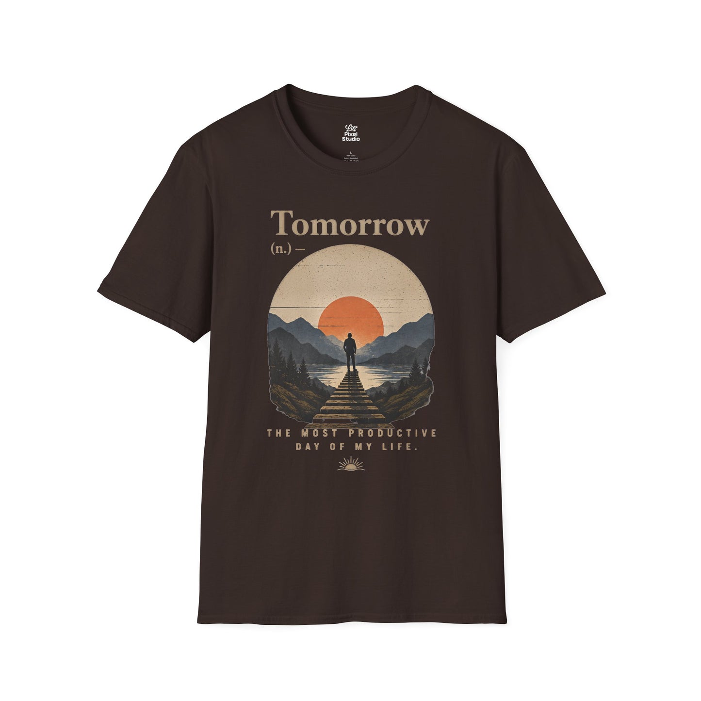 Tomorrow The Most Productive Day Of My Life - Life Defined Unisex Graphic Tee | Sarcastic, Ironic, Funny Meme Joke Gift T-Shirt