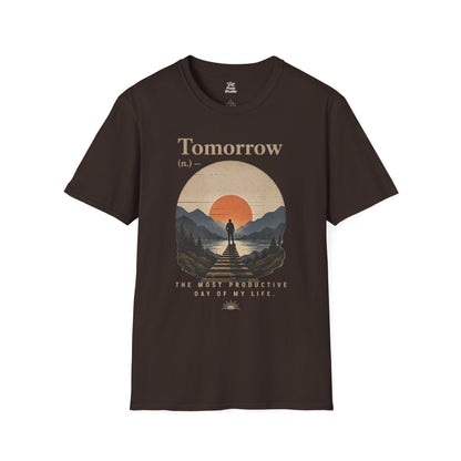 Tomorrow The Most Productive Day Of My Life - Life Defined Unisex Graphic Tee | Sarcastic, Ironic, Funny Meme Joke Gift T-Shirt