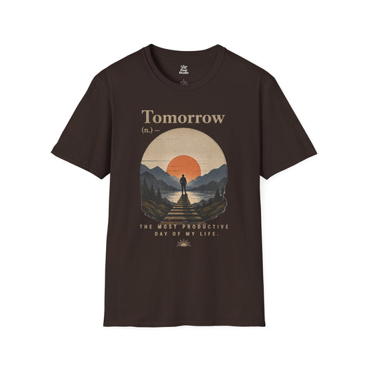 Tomorrow The Most Productive Day Of My Life - Life Defined Unisex Graphic Tee | Sarcastic, Ironic, Funny Meme Joke Gift T-Shirt