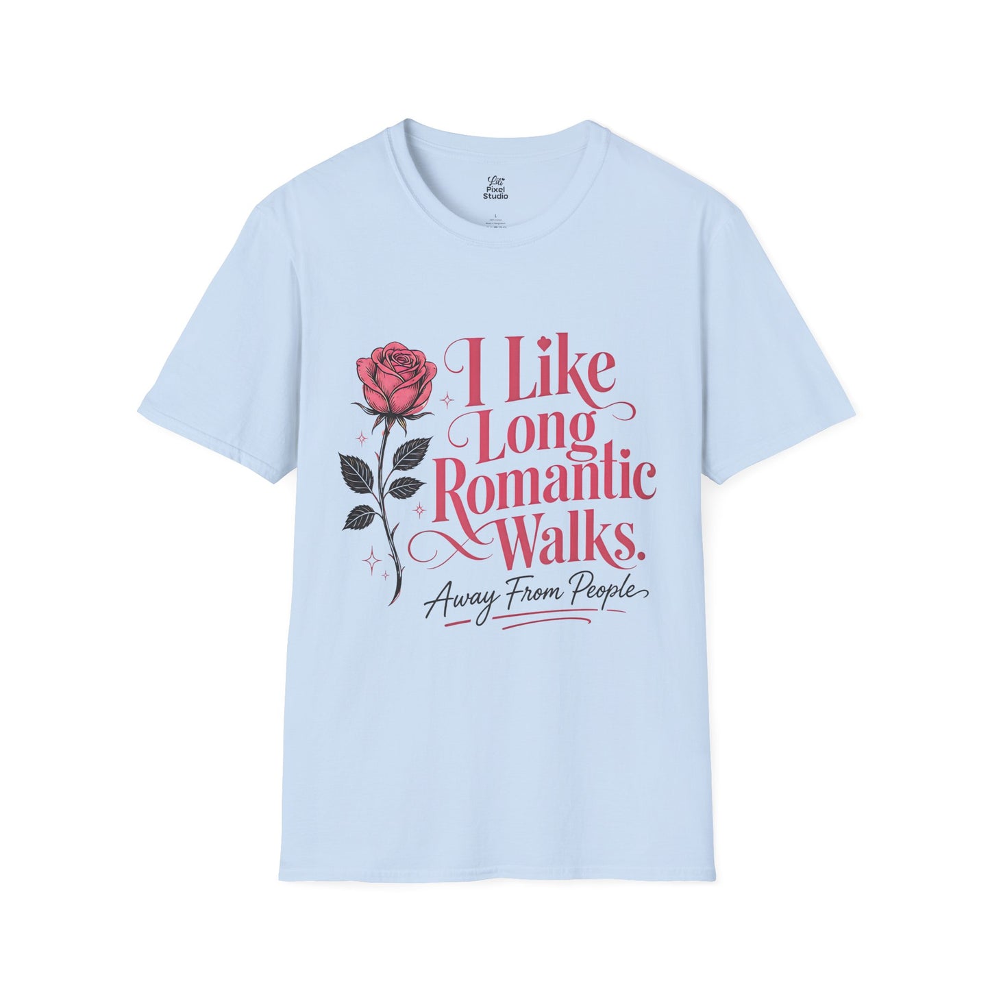 I Like Long Romantic Walks Away From People Womens Shirt, Funny Introvert Tee, Anti Social Graphic T-Shirt, Solitude Lover Gift