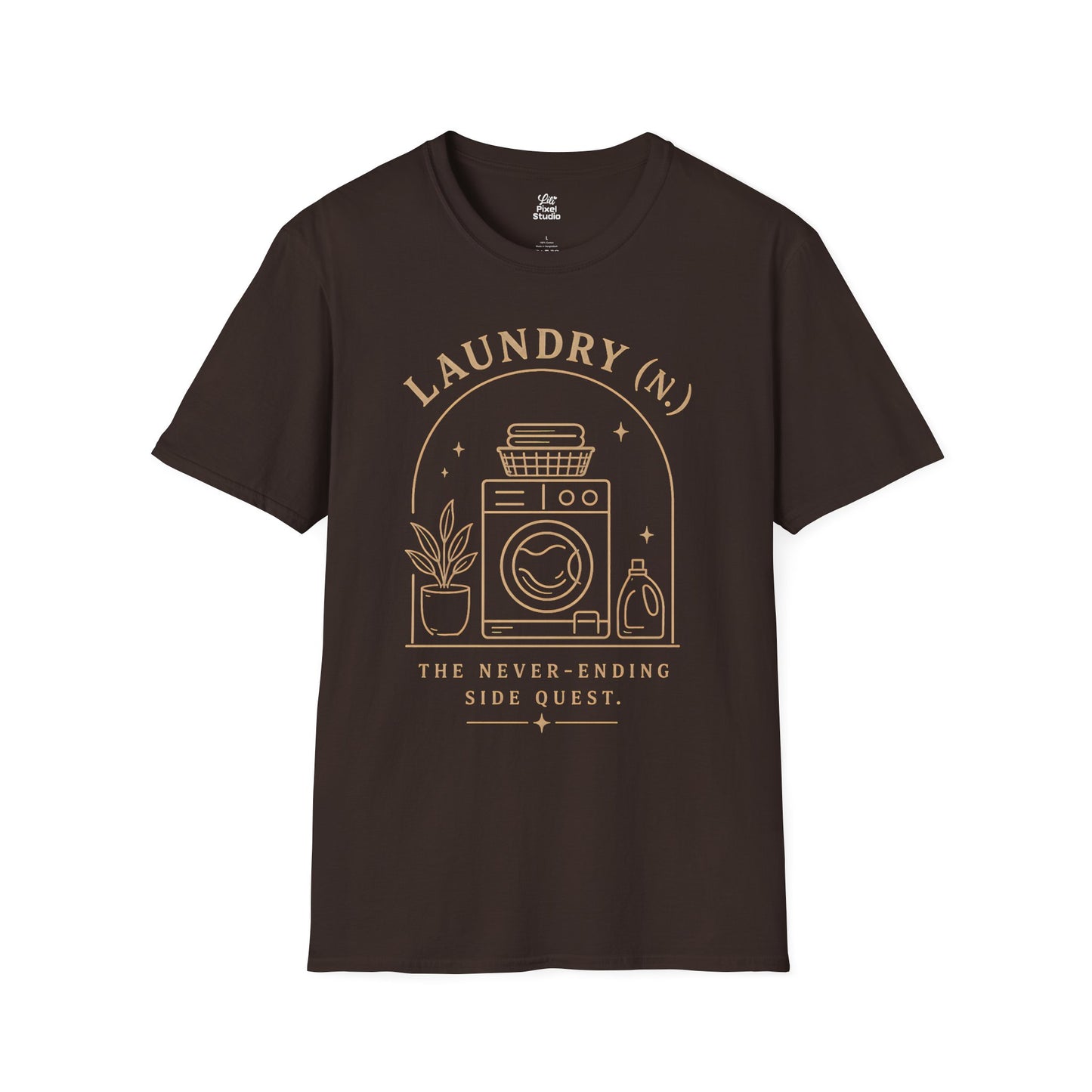 Laundry Life Defined Unisex Funny Graphic T-Shirt | Sarcastic Humor Minimal Design The Never-Ending Side Quest Gift Tee