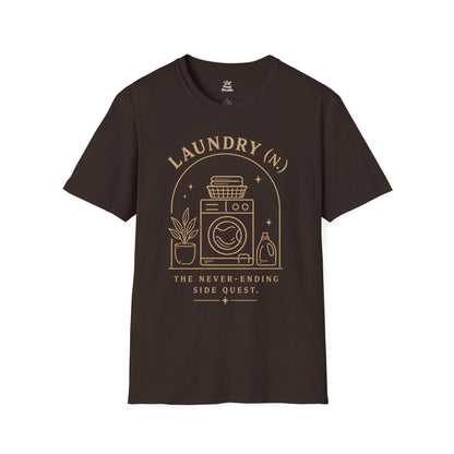 Laundry Life Defined Unisex Funny Graphic T-Shirt | Sarcastic Humor Minimal Design The Never-Ending Side Quest Gift Tee