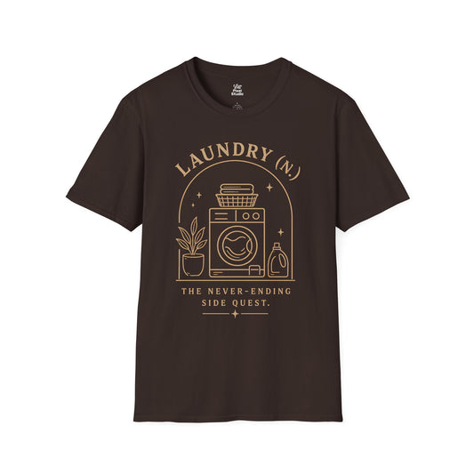 Laundry Life Defined Unisex Funny Graphic T-Shirt | Sarcastic Humor Minimal Design The Never-Ending Side Quest Gift Tee