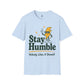 Stay Humble Nobody Likes A Showoff Womens Shirt, Funny Sarcastic Graphic Tee, Retro Lightning Bolt T-Shirt, Humble Confidence Gift