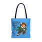 Breathe In Now Fetch Tote Bag, Anime Inspired Dog Tote, Cute Fox Warrior Bag, Funny Dog Lover Shopper Bag