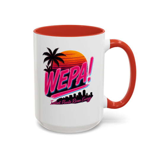 Wepa Puerto Rican Coffee Mug, Retro Tropical Accent Mug, Puerto Rico Pride Gift, Island Energy Cafecito Cup