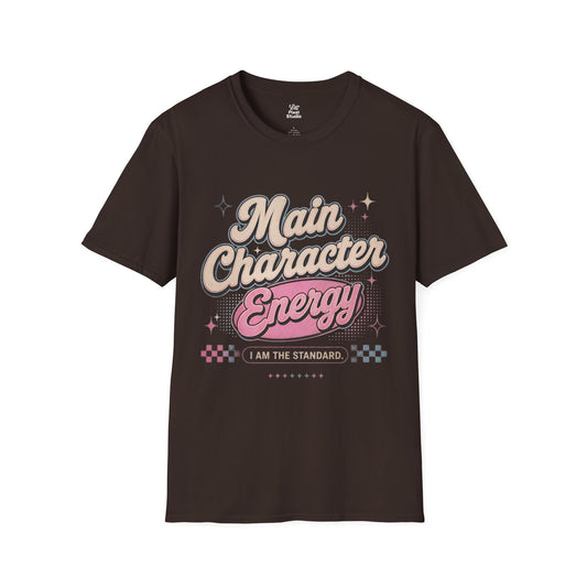 Main Character Energy Shirt, Retro Aesthetic Womens Tee, Confidence Quote Shirt, Self Love Graphic Tee, Trendy Vintage Style Top
