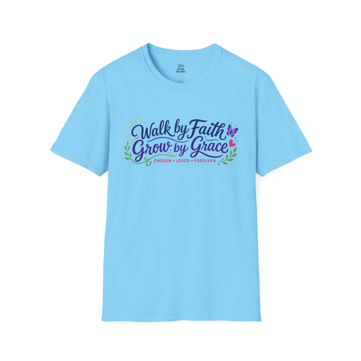 Walk By Faith Grow By Grace Shirt, Christian Inspirational Unisex Tee, Faith Based Shirt, Christian Gift, Grace In Progress Tee