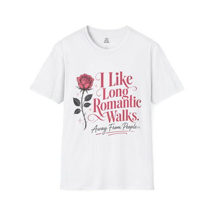 I Like Long Romantic Walks Away From People Womens Shirt, Funny Introvert Tee, Anti Social Graphic T-Shirt, Solitude Lover Gift
