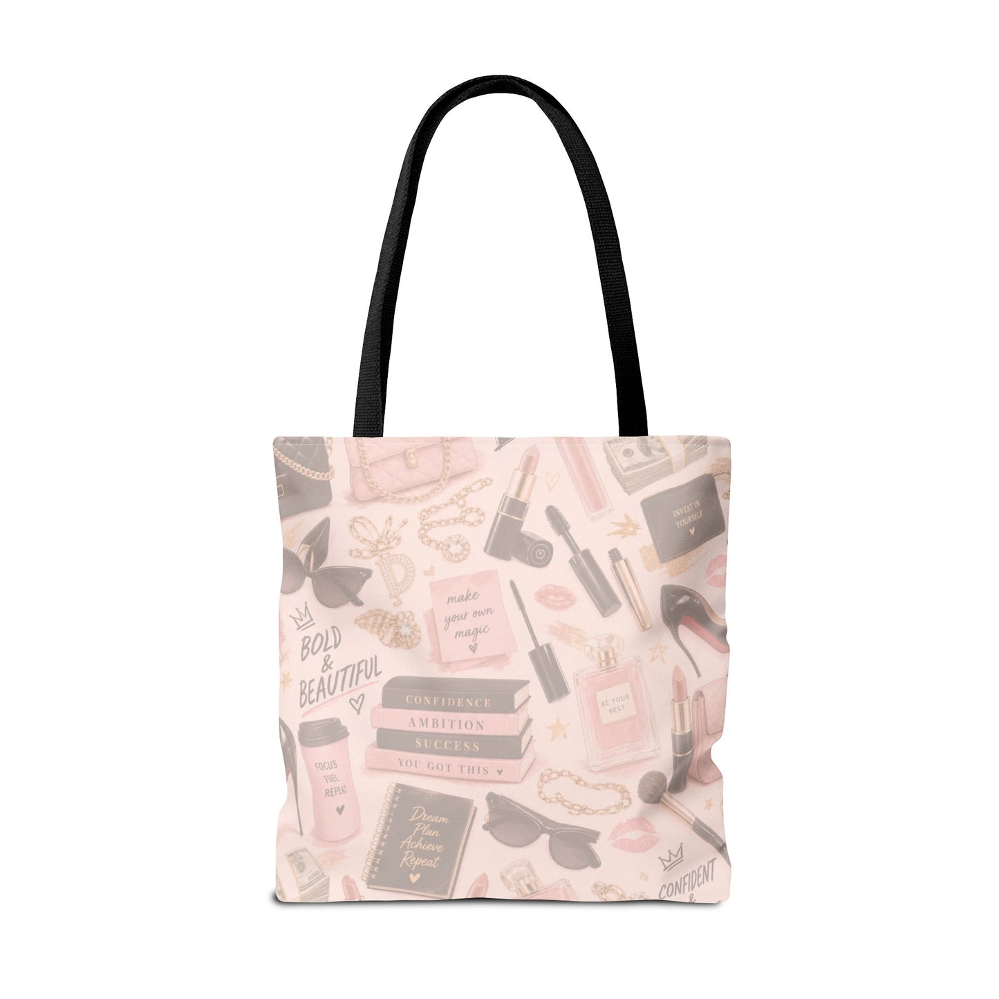 Pretty and Prosperous Tote Bag, Glam Boss Girl Tote, Pink Motivational Shopper Bag, Cute Everyday Work Tote