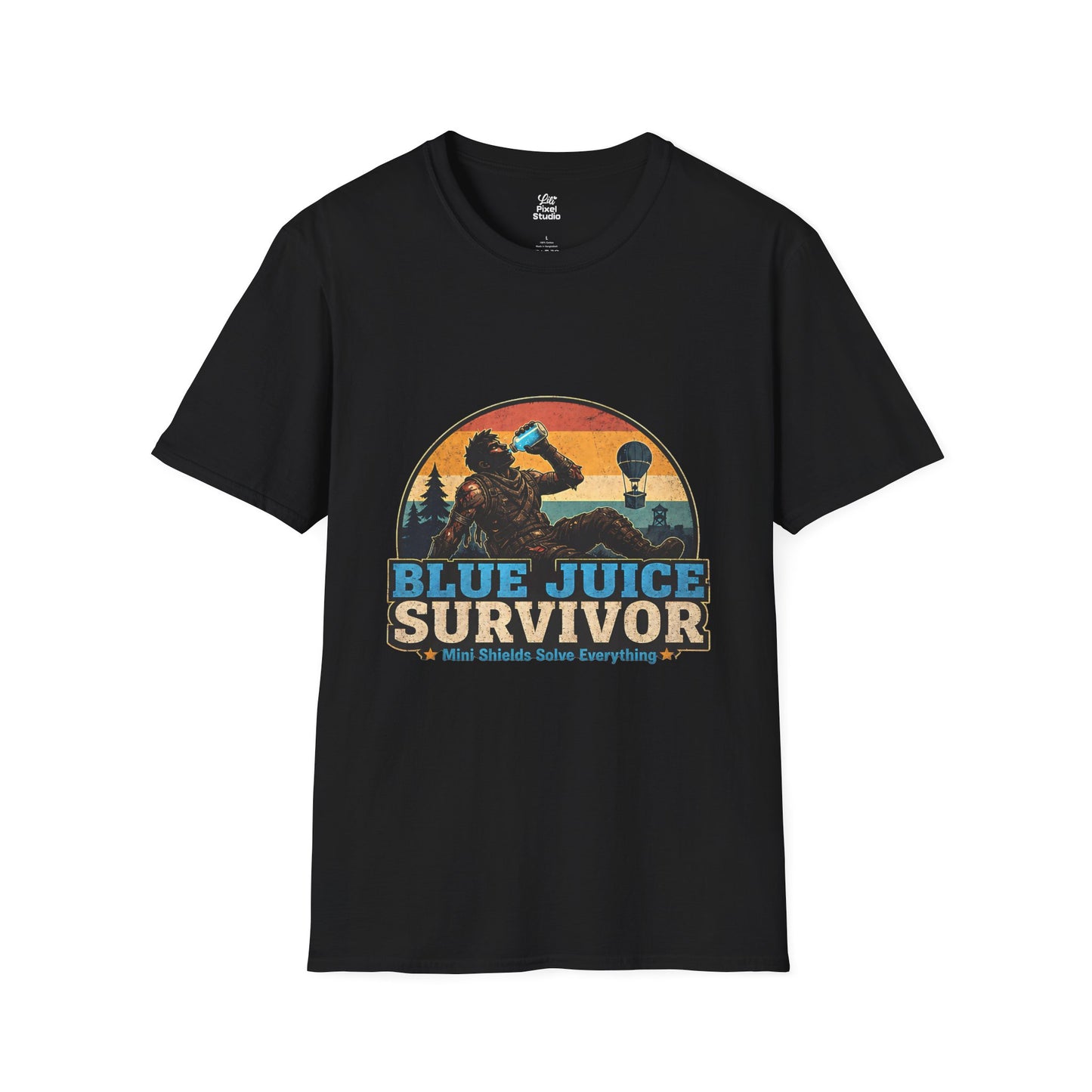Blue Juice Survivor Gamer Unisex Shirt, Funny Gaming Logic Tee, Battle Royale Humor Shirt, FPS Gaming Gift, Retro Gamer T-Shirt