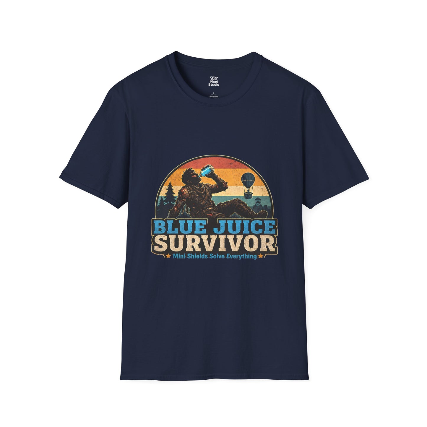 Blue Juice Survivor Gamer Unisex Shirt, Funny Gaming Logic Tee, Battle Royale Humor Shirt, FPS Gaming Gift, Retro Gamer T-Shirt