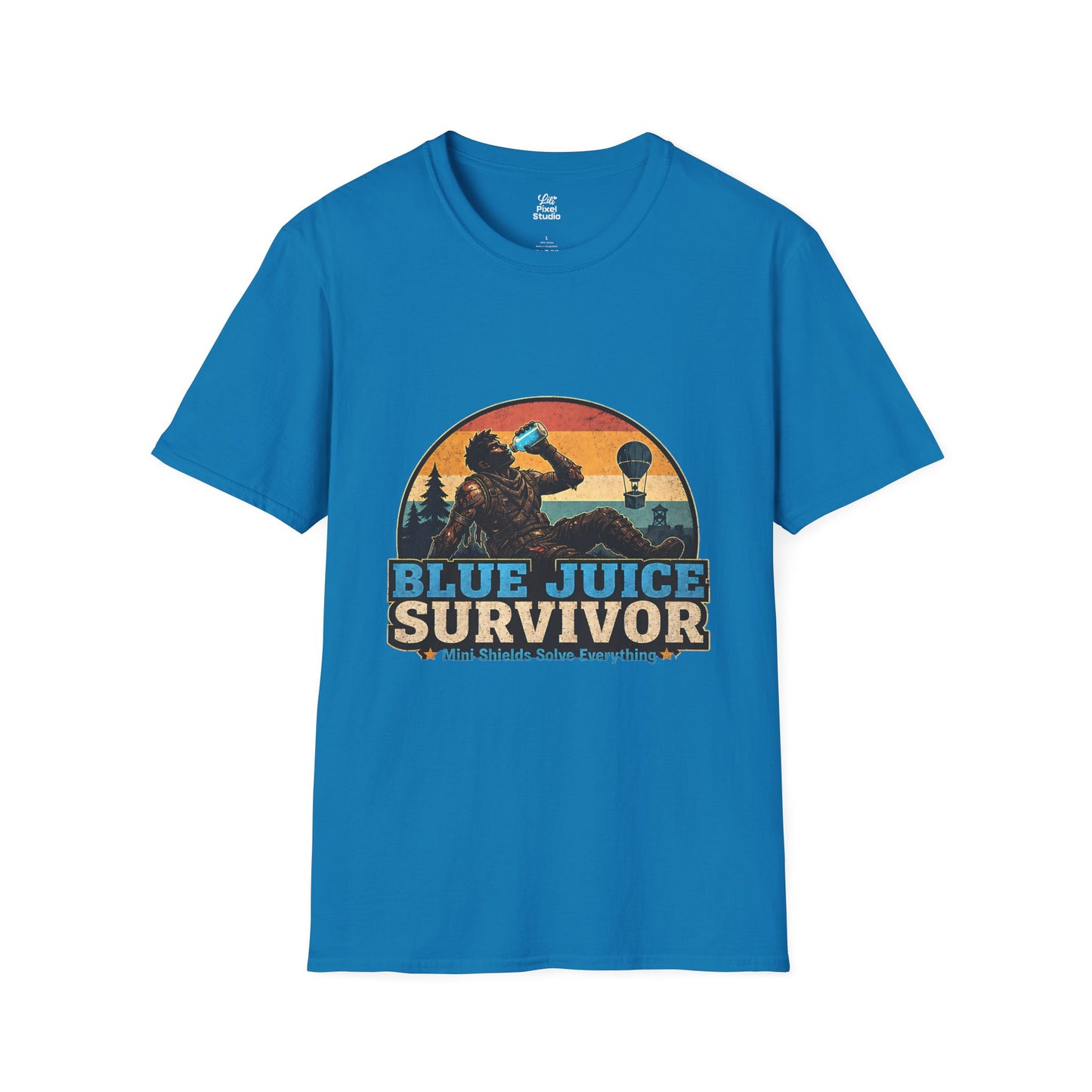Blue Juice Survivor Gamer Unisex Shirt, Funny Gaming Logic Tee, Battle Royale Humor Shirt, FPS Gaming Gift, Retro Gamer T-Shirt