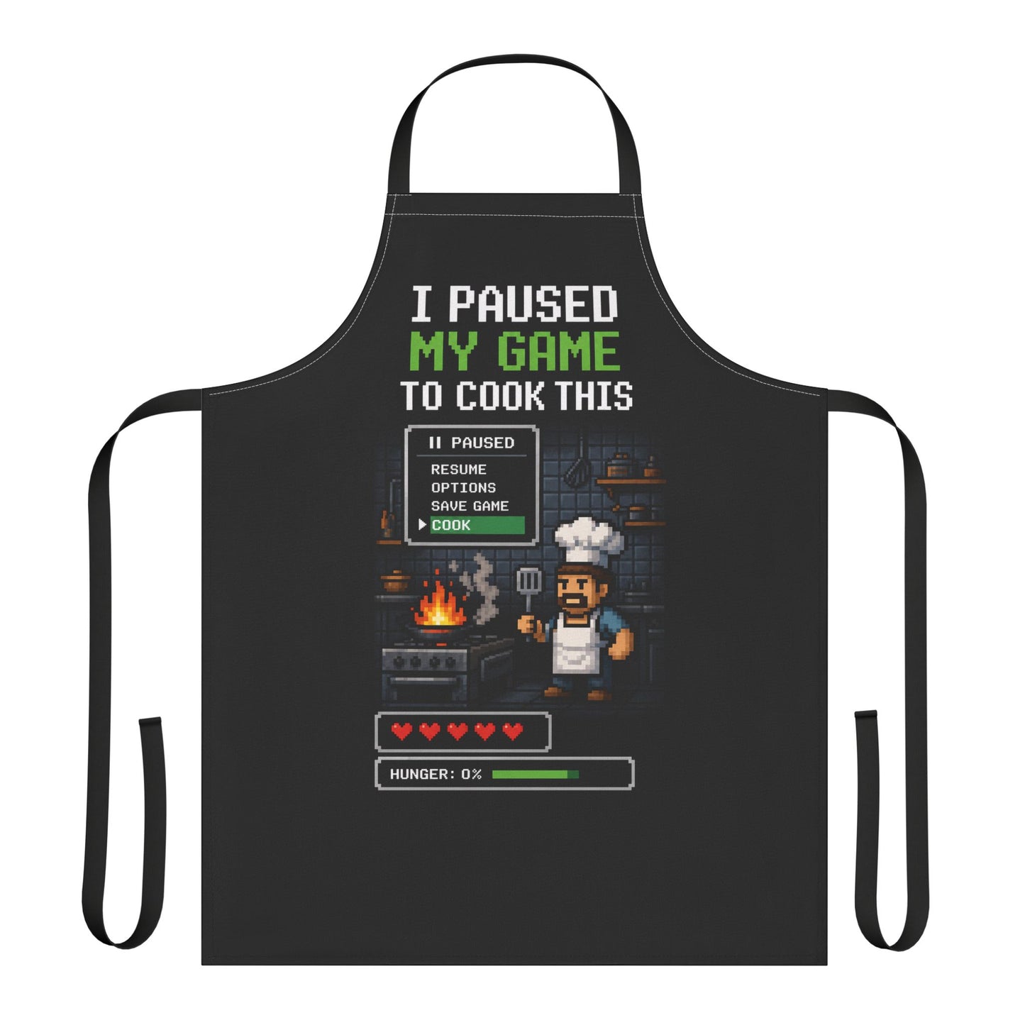 I Paused My Game To Cook This Apron, Funny Gamer Cooking Apron, Pixel Chef Apron, Video Game Kitchen Gift