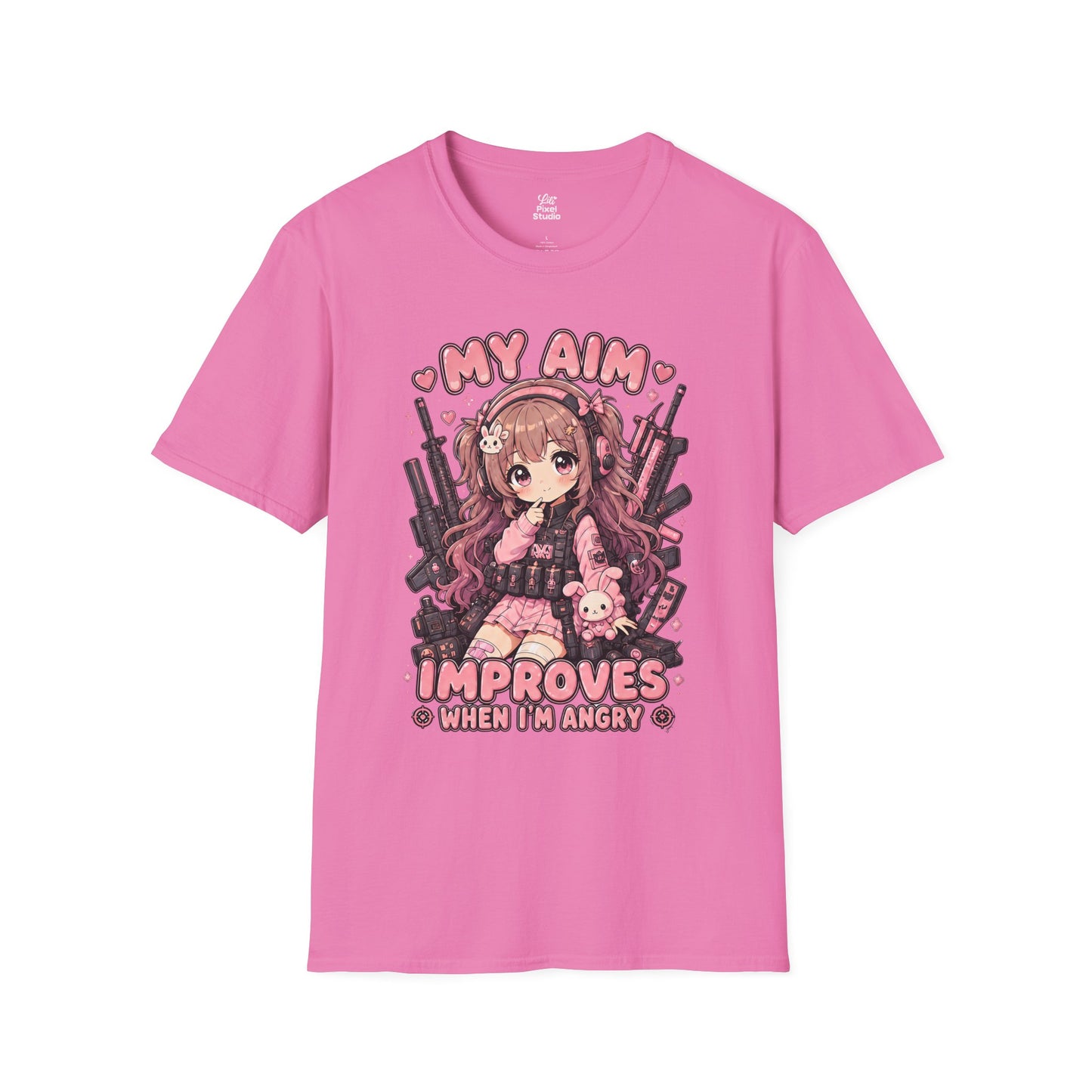 My Aim Improves When Im Angry Womens Shirt, Cute Anime Gamer Tee, FPS Gaming Shirt, Kawaii Gamer Girl Gift