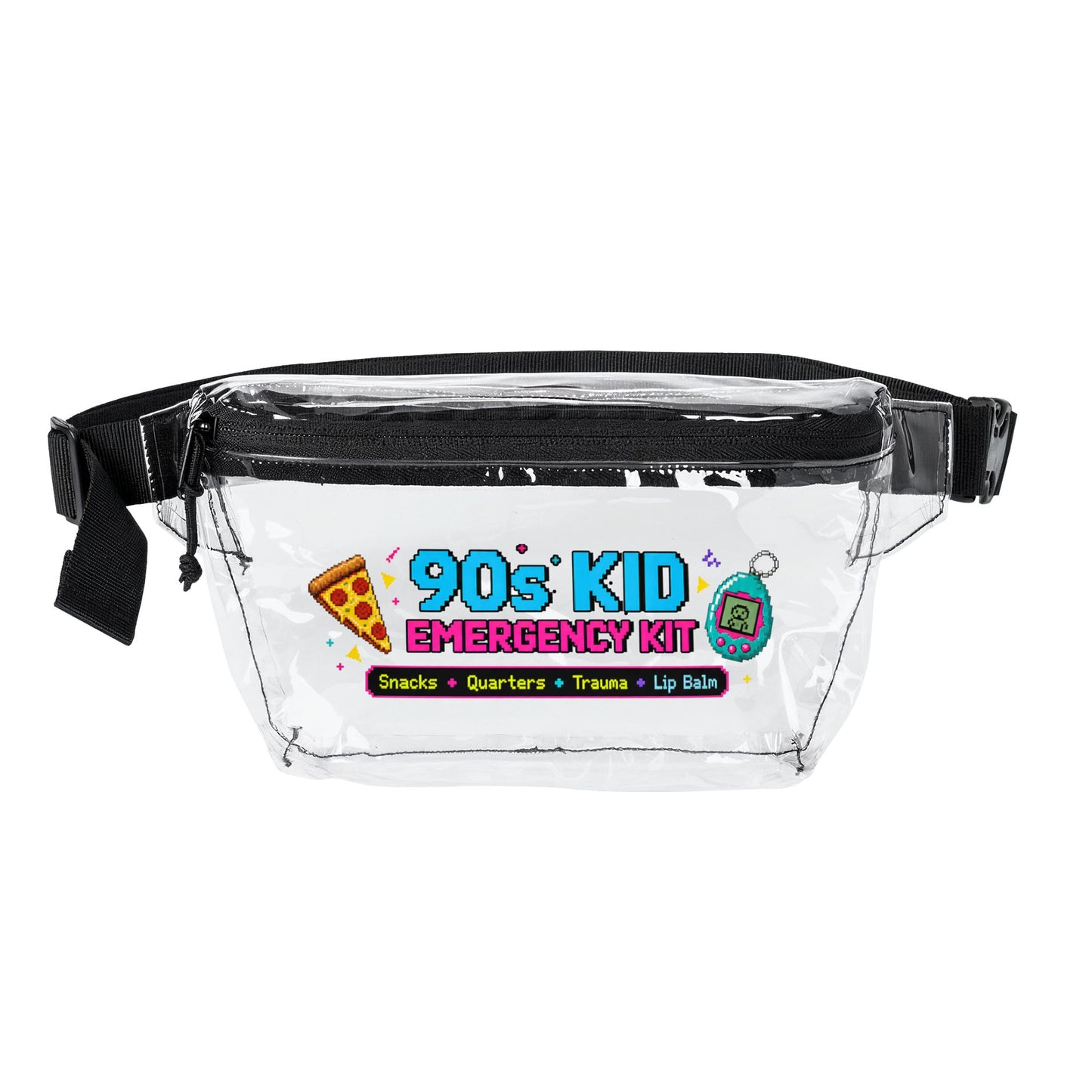 90s Kid Emergency Kit Fanny Pack, Festival Bag, Retro Stadium Approved Waist Bag, Nostalgia Belt Bag