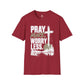 Pray More Worry Less Christian Shirt, Faith Based T-Shirt, Prayer Shirt, Cross Graphic Tee, Inspirational Christian Unisex Gift