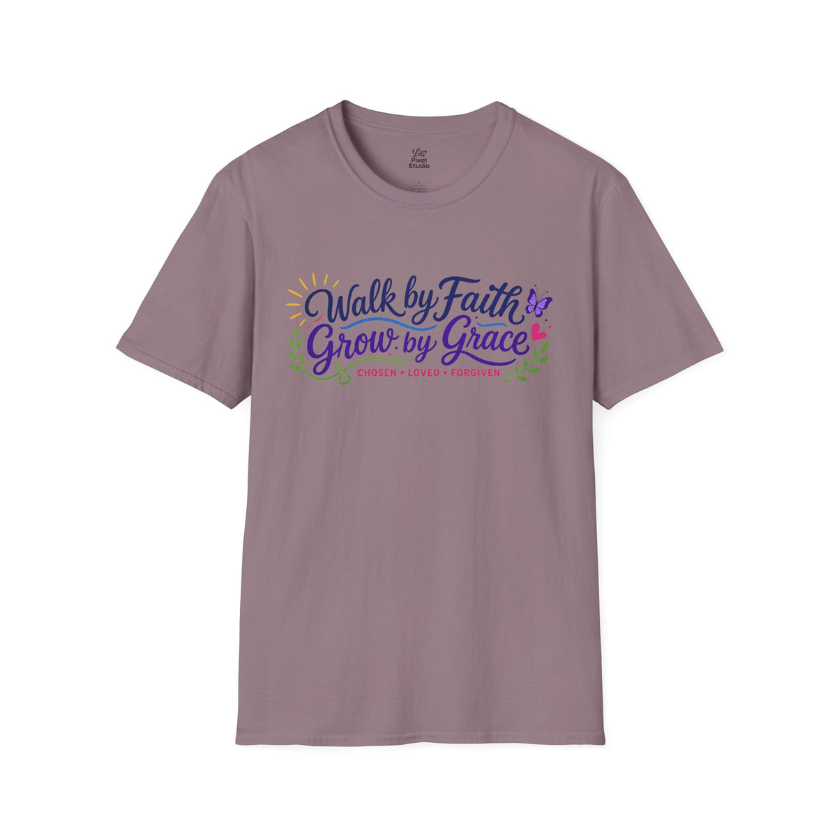 Walk By Faith Grow By Grace Shirt, Christian Inspirational Unisex Tee, Faith Based Shirt, Christian Gift, Grace In Progress Tee
