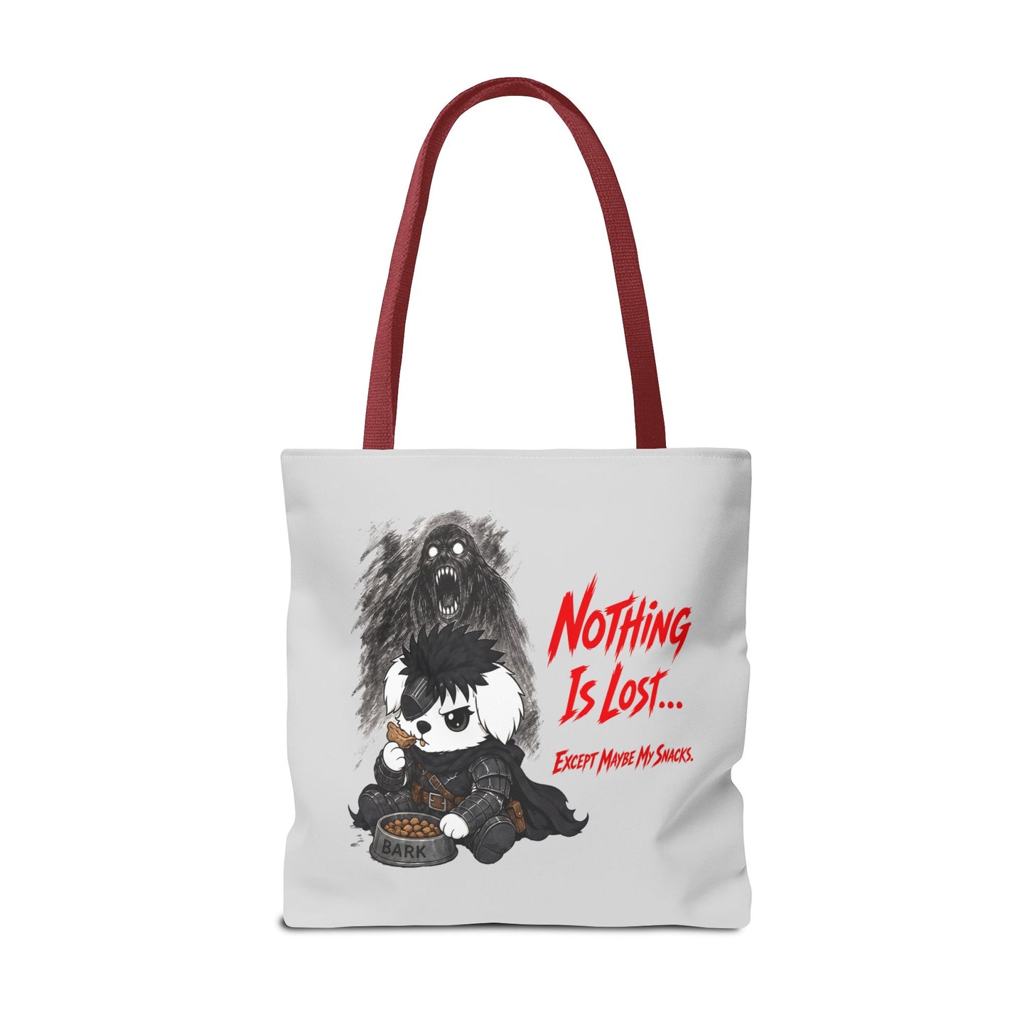 Nothing Is Lost Dog Tote Bag, Funny Dark Anime Inspired Tote, Spooky Cute Dog Lover Bag, Goth Puppy Shopper