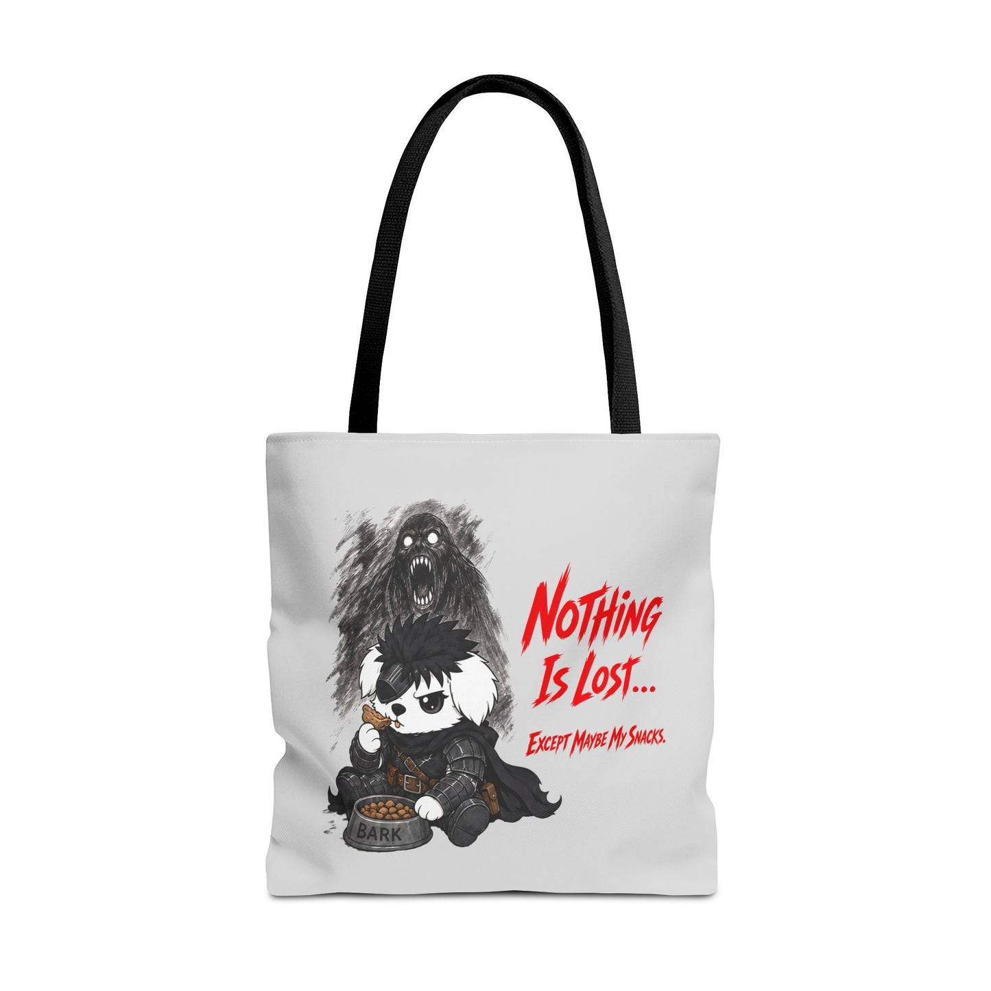 Nothing Is Lost Dog Tote Bag, Funny Dark Anime Inspired Tote, Spooky Cute Dog Lover Bag, Goth Puppy Shopper