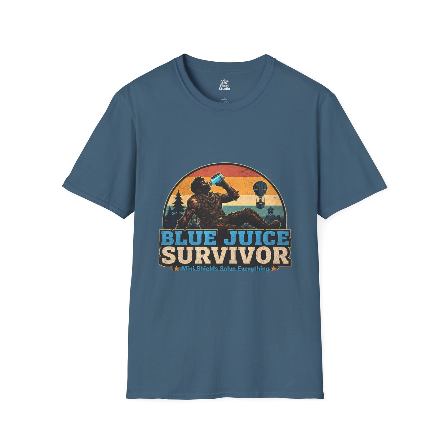 Blue Juice Survivor Gamer Unisex Shirt, Funny Gaming Logic Tee, Battle Royale Humor Shirt, FPS Gaming Gift, Retro Gamer T-Shirt