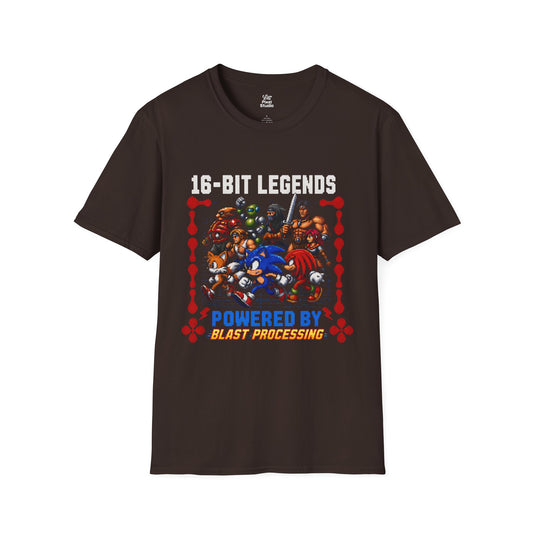 16 Bit Legends Unisex Shirt, Retro Gamer Tee, Pixel Art Gaming T-Shirt, Blast Processing Nostalgia Gift for Gamers