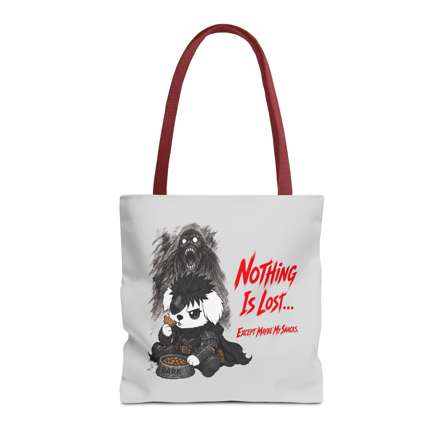 Nothing Is Lost Dog Tote Bag, Funny Dark Anime Inspired Tote, Spooky Cute Dog Lover Bag, Goth Puppy Shopper