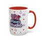 Lili Pixel Studio Mug, Cute Pixel Art Coffee Mug, Retro Gamer Mug, Cozy Gaming Desk Cup, 15 oz Ceramic Mug