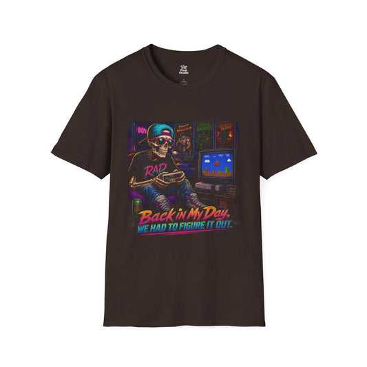 Back In My Day We Had To Figure It Out, Retro Gaming Nostalgia Shirt, 90s Gamer Mens Tee, Millennial Gift