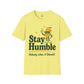 Stay Humble Nobody Likes A Showoff Womens Shirt, Funny Sarcastic Graphic Tee, Retro Lightning Bolt T-Shirt, Humble Confidence Gift