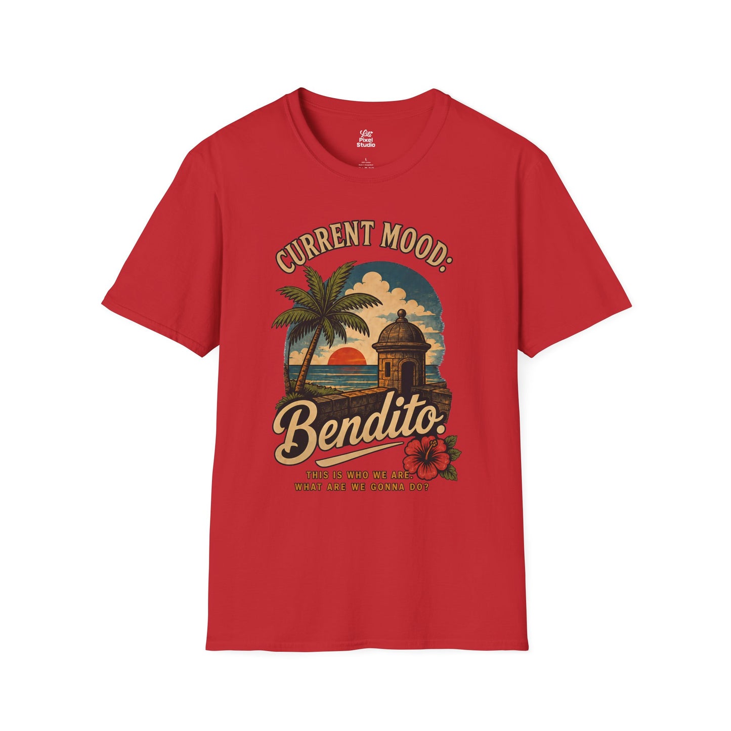 Bendito Tropical Sunset Unisex T-Shirt | Palm Tree Beach Puerto Rican Latin Humor Sarcastic Gift Tee