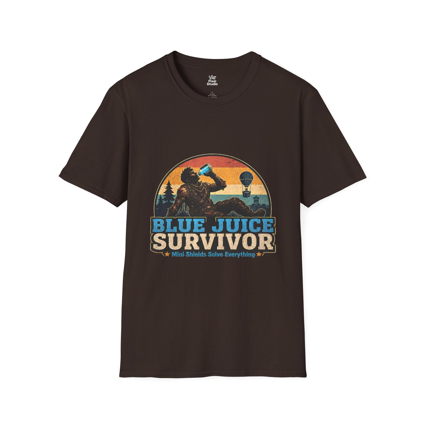 Blue Juice Survivor Gamer Unisex Shirt, Funny Gaming Logic Tee, Battle Royale Humor Shirt, FPS Gaming Gift, Retro Gamer T-Shirt