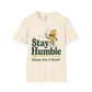 Stay Humble Nobody Likes A Showoff Womens Shirt, Funny Sarcastic Graphic Tee, Retro Lightning Bolt T-Shirt, Humble Confidence Gift
