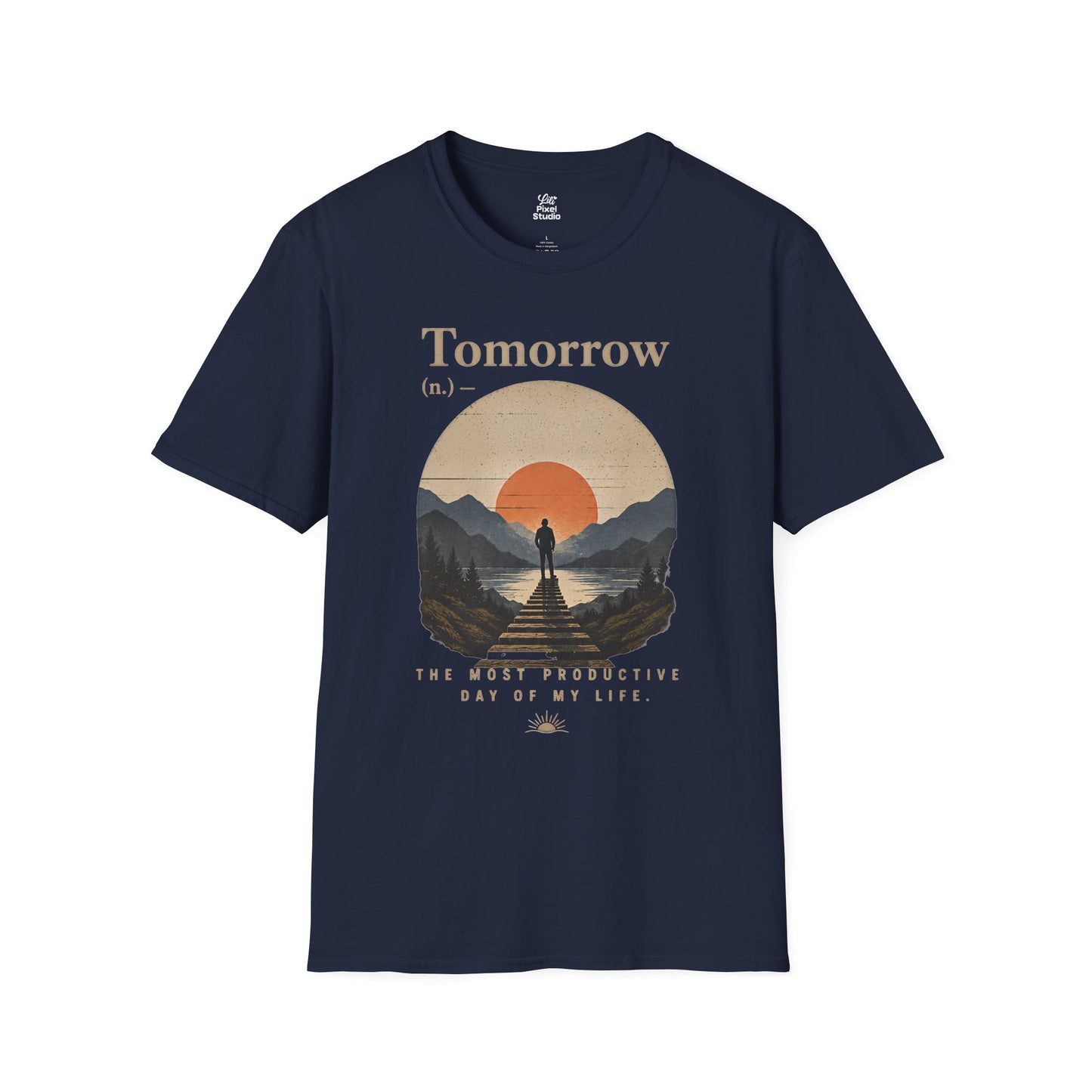 Tomorrow The Most Productive Day Of My Life - Life Defined Unisex Graphic Tee | Sarcastic, Ironic, Funny Meme Joke Gift T-Shirt