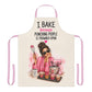 I Bake Because Punching People Is Frowned Upon Apron, Funny Baking Apron, Sarcastic Baker Gift, Pink Kitchen Apron