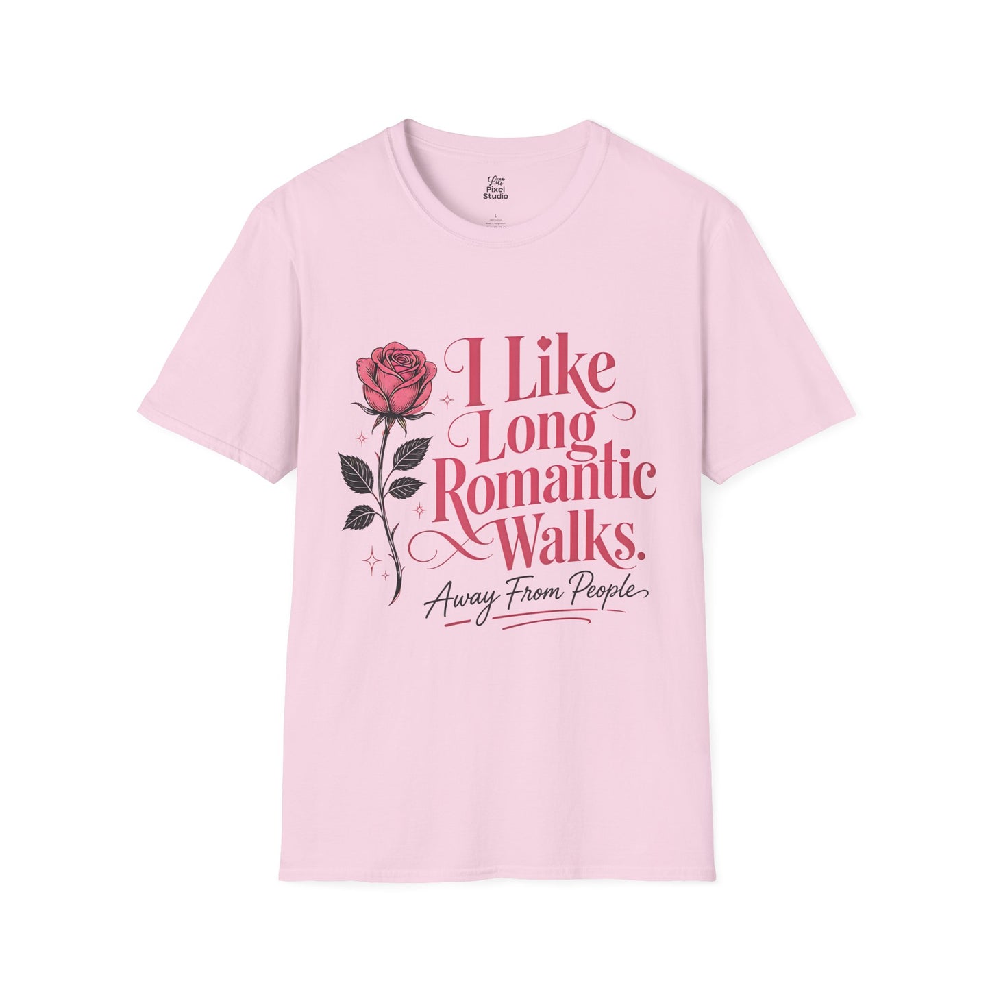 I Like Long Romantic Walks Away From People Womens Shirt, Funny Introvert Tee, Anti Social Graphic T-Shirt, Solitude Lover Gift