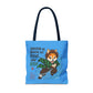 Breathe In Now Fetch Tote Bag, Anime Inspired Dog Tote, Cute Fox Warrior Bag, Funny Dog Lover Shopper Bag