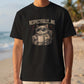 Respectfully No Cat, Unisex T-Shirt | Grumpy Cat with Coffee Graphic Funny Sarcastic Joke Shirt