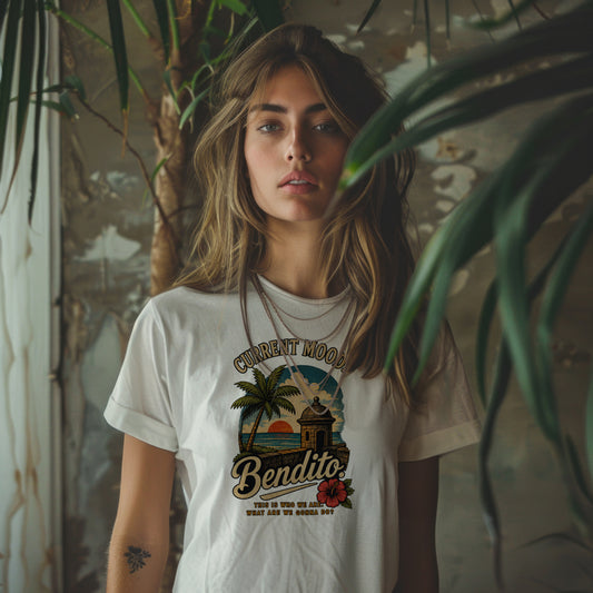 Bendito Tropical Sunset Unisex T-Shirt | Palm Tree Beach Puerto Rican Latin Humor Sarcastic Gift Tee