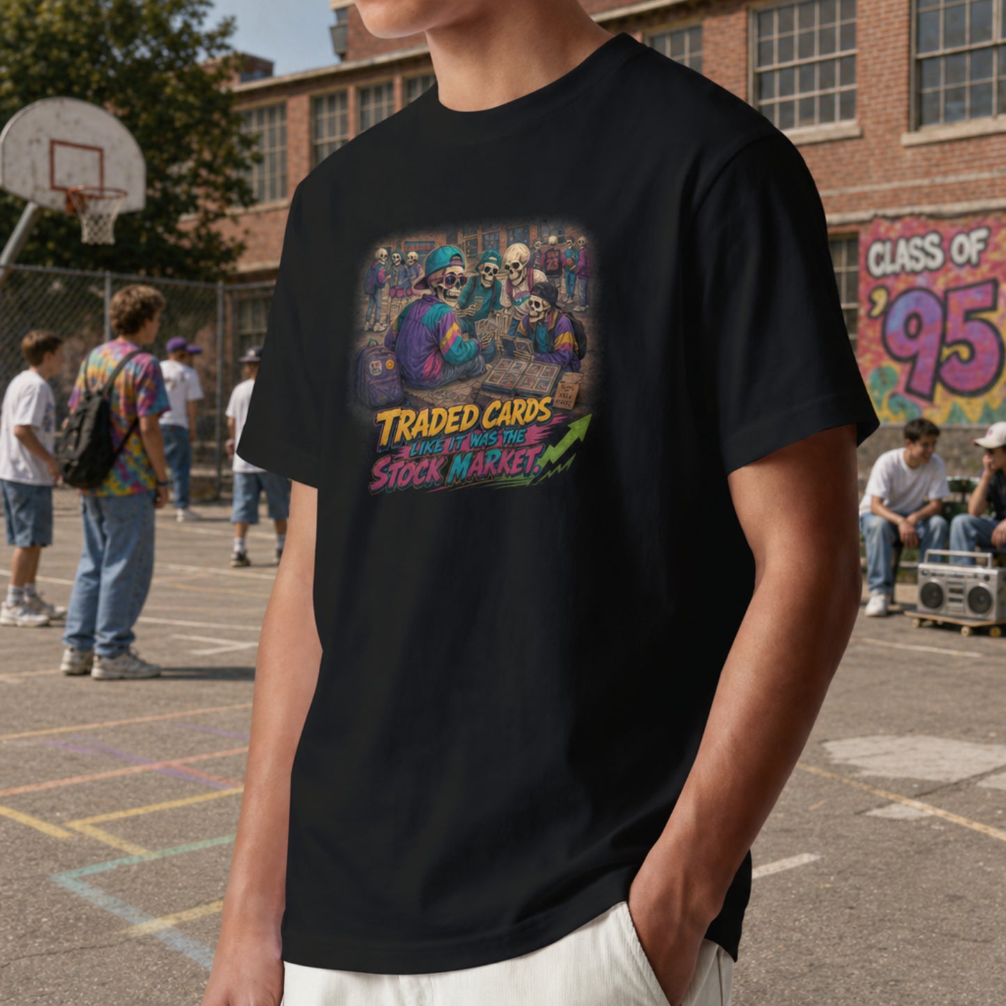 Traded Cards Like It Was The Stock Market, Retro Collectible Nostalgia Shirt, 90s Mens Tee, Millennial Gift