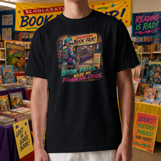 Book Fairs Were My Financial Crisis, Retro School Nostalgia Shirt, 90s Mens Tee, Millennial Gift