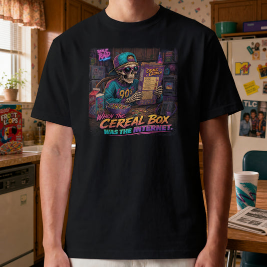 When The Cereal Box Was The Internet, Retro Childhood Nostalgia Shirt, 90s Mens Tee, Millennial Gift
