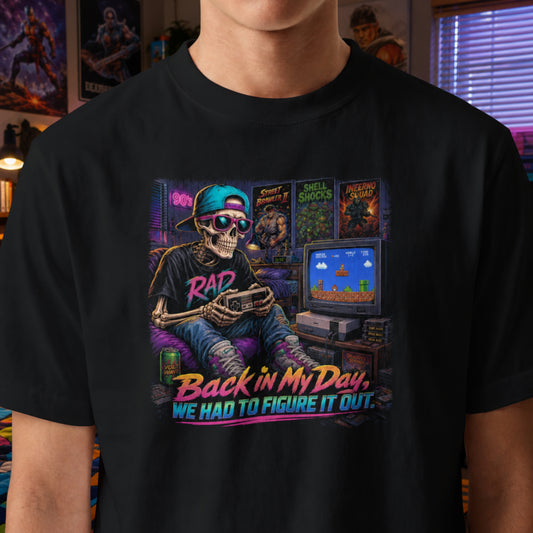 Back In My Day We Had To Figure It Out, Retro Gaming Nostalgia Shirt, 90s Gamer Mens Tee, Millennial Gift