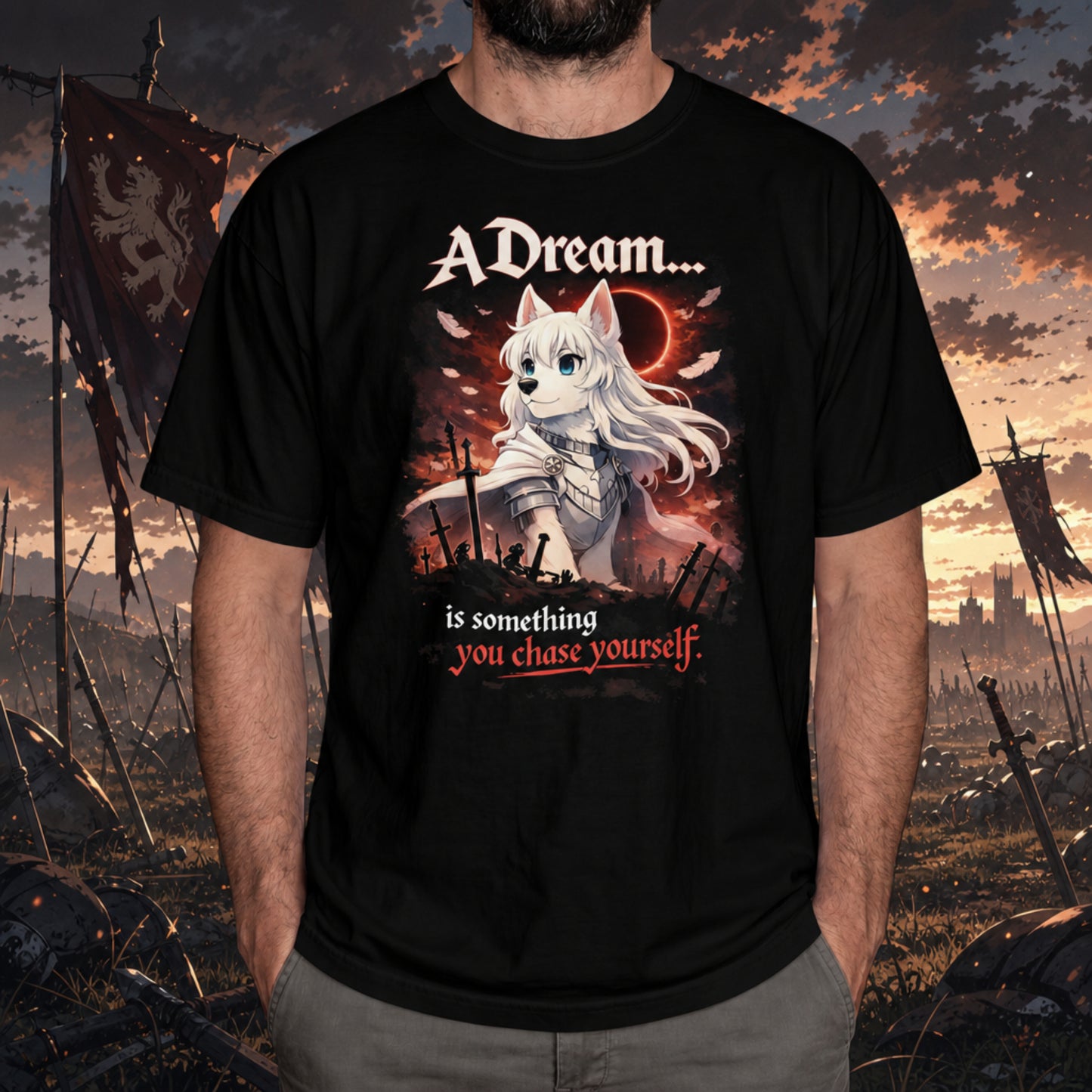 A Dream Is Something You Chase Yourself Unisex Shirt, Dark Fantasy Anime Pet Tee, Cute Manga Parody Gift for Anime Fans & Gamers