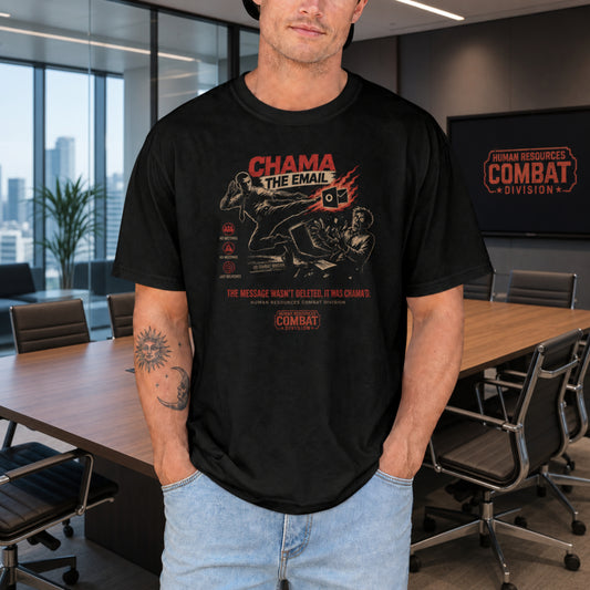 Chama The Email Shirt, Funny Office MMA Meme Unisex Tee, Corporate Humor T-Shirt, Burnout Survivor Work Gift for Coworkers