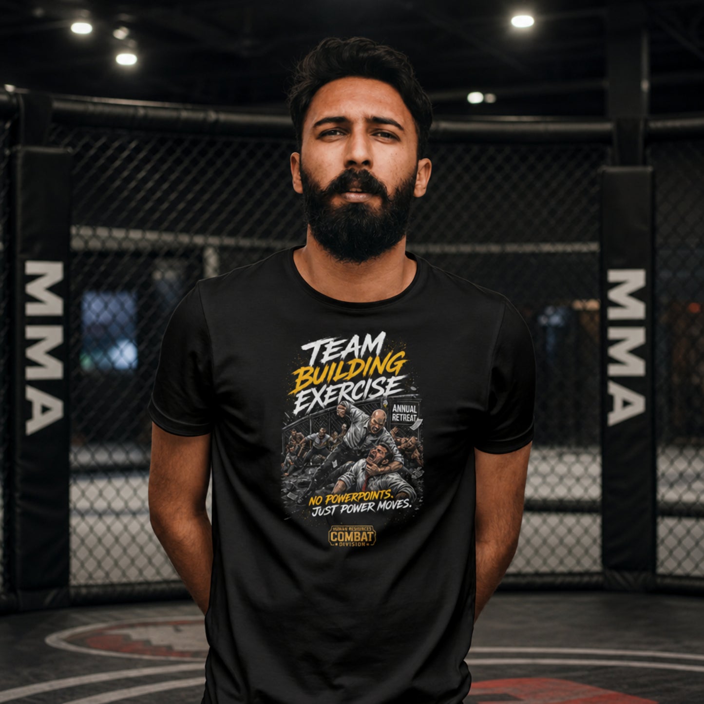 Team Building Exercise Unisex Shirt, Funny Office Humor Tee, Corporate MMA Shirt, HR Combat Division Gift for Coworkers & Managers